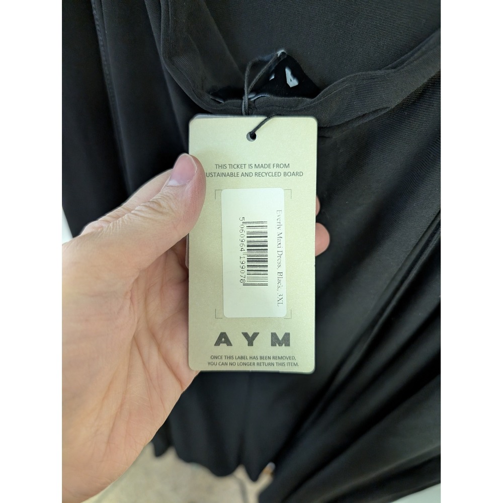 AYM Studio Everly Maxi Dress LBD Sustainable Tik Tok Fashion Black 3X NWT - Picture 11 of 13